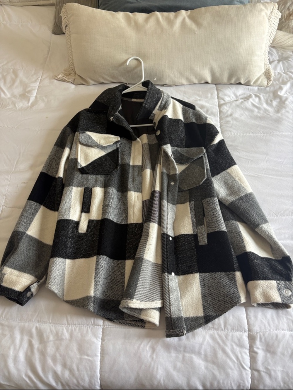 Black & Cream Buffalo Plaid Shacket